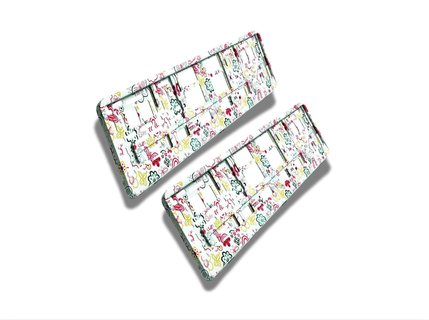 FLORAL STYLE SET NUMBER PLATE HOLDER