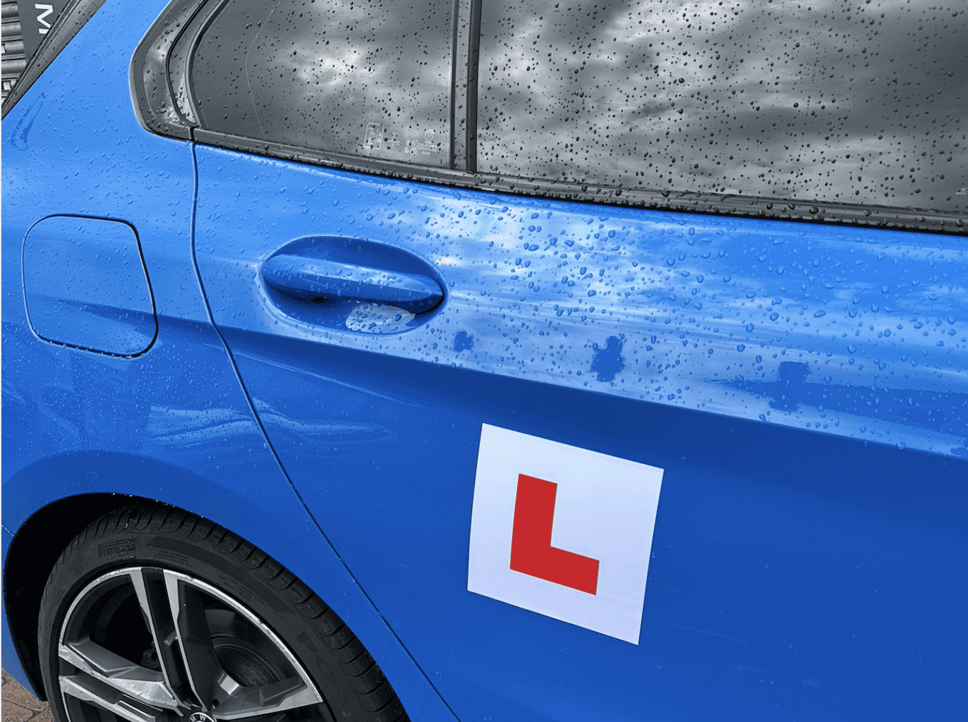 Magnetic Red L-Plate on car