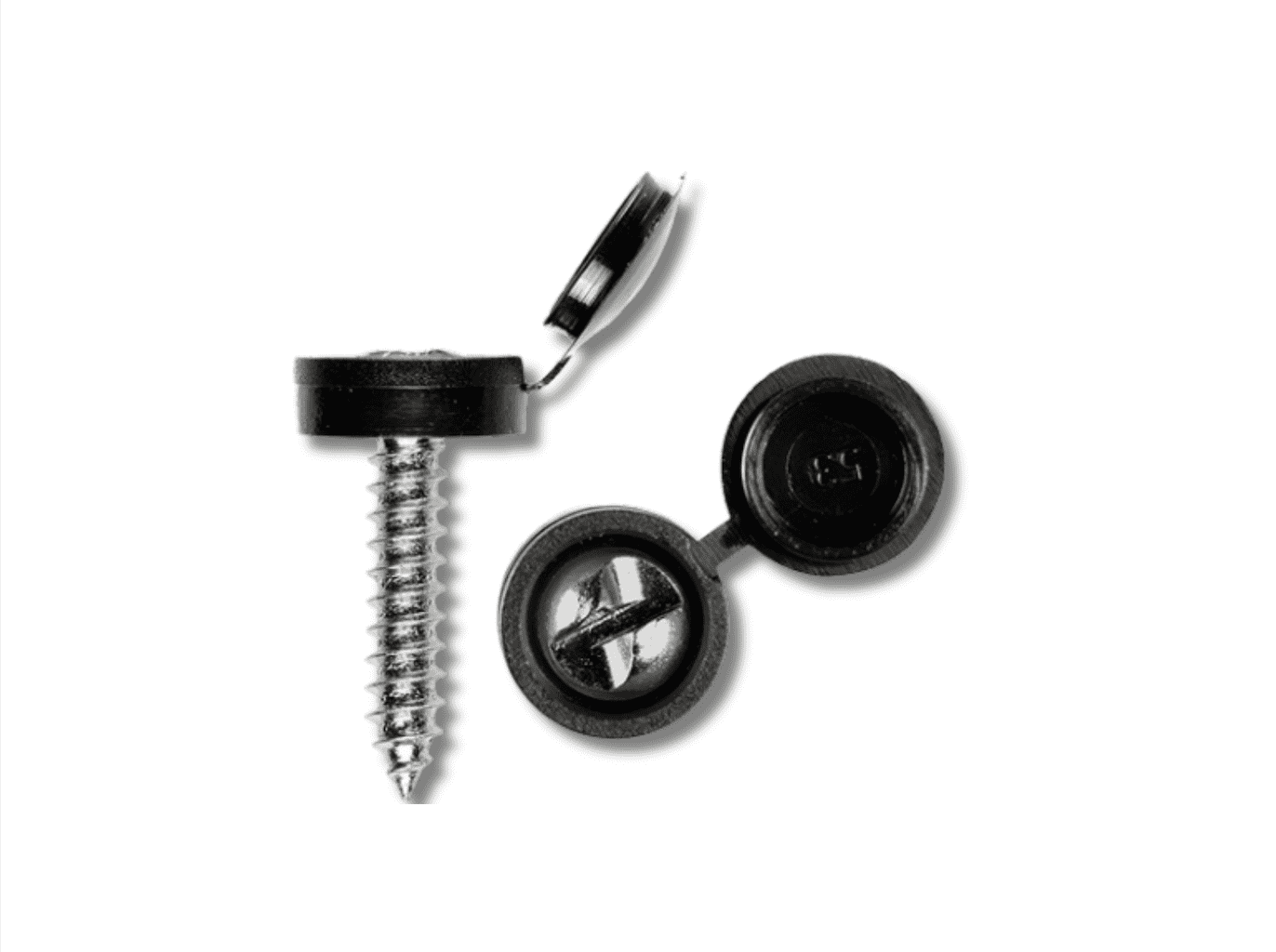 2 Black Car Number Plate Screw