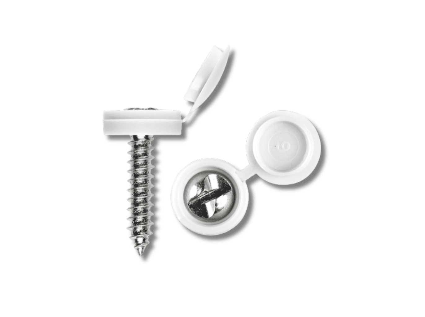 2 White Car Number Plate Screw