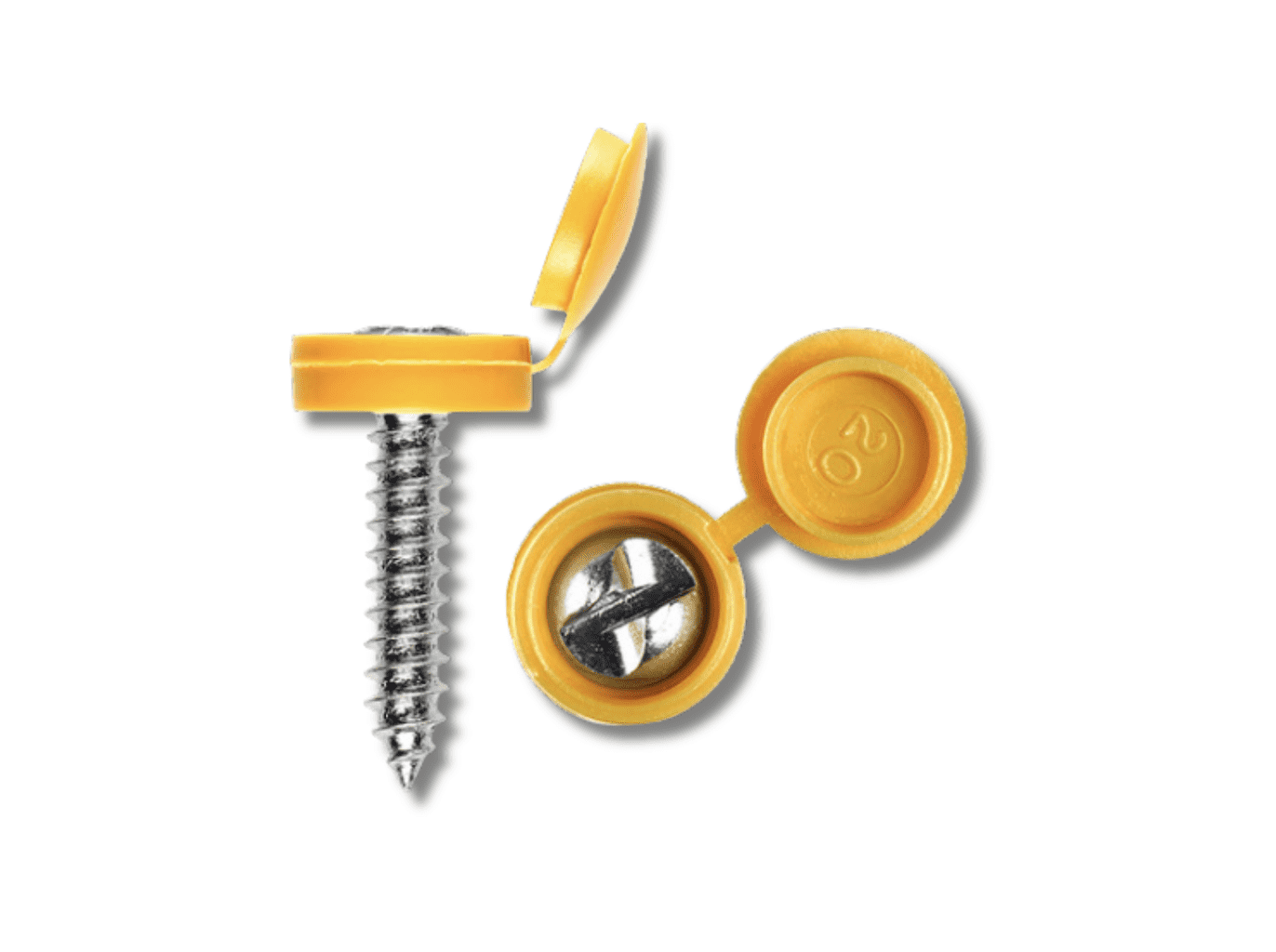 2 Yellow Car Number Plate Screw